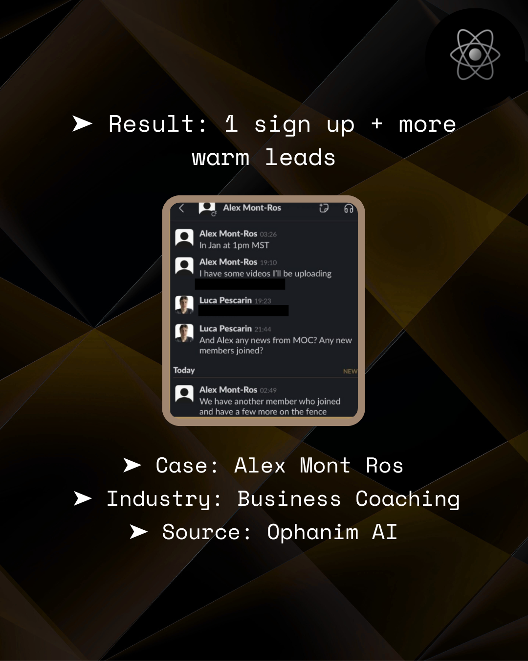 Alex Mont Ros – 1 sign up + more warm leads